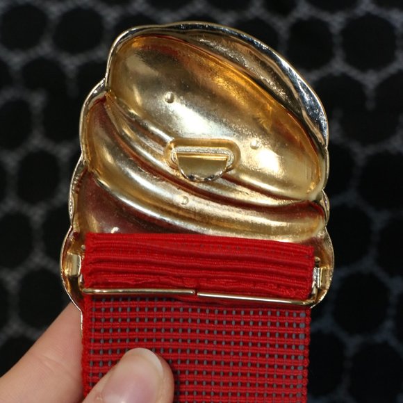 Goodheart Red 1980s Vintage Elastic Shell Belt - Picture 4 of 5